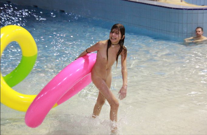 Nudism in pool video - Escaping the hot sun Nudism in pool video - Escaping the hot sun