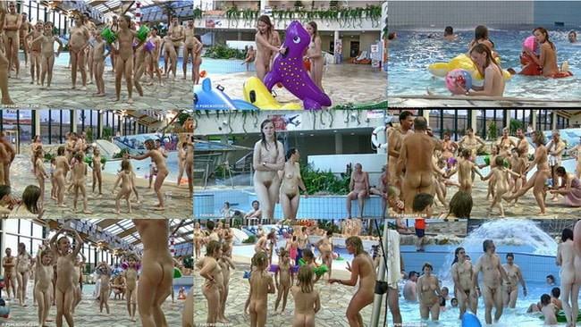 Nudists in the pool together again video Nudists in the pool together again video