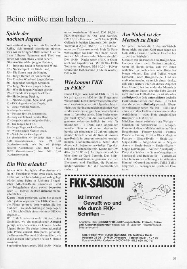 Sonnenfreunde Sonderheft FKK-Magazin #71 Sonnenfreunde Sonderheft FKK-Magazin #71