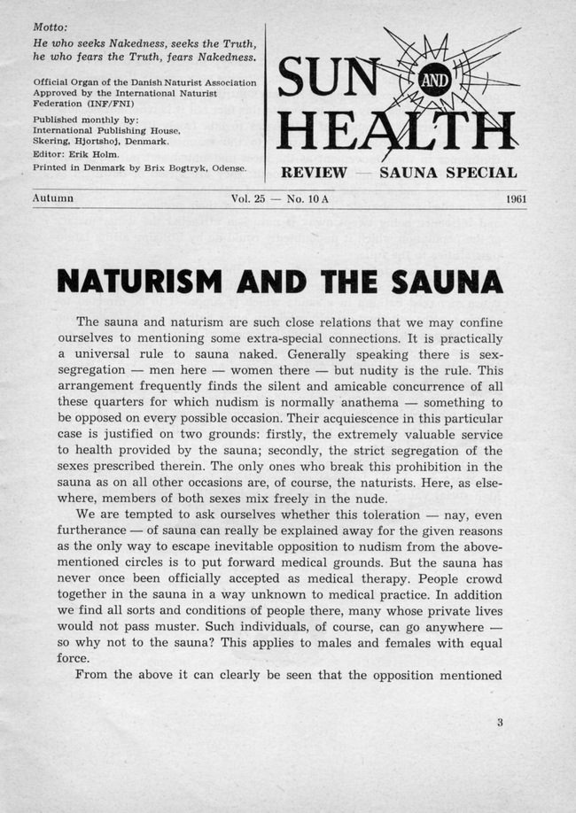 Sauna - Nudism and Finnish Bath - Nudism magazine (Articles and photos) Sauna - Nudism and Finnish Bath - Nudism magazine (Articles and photos)
